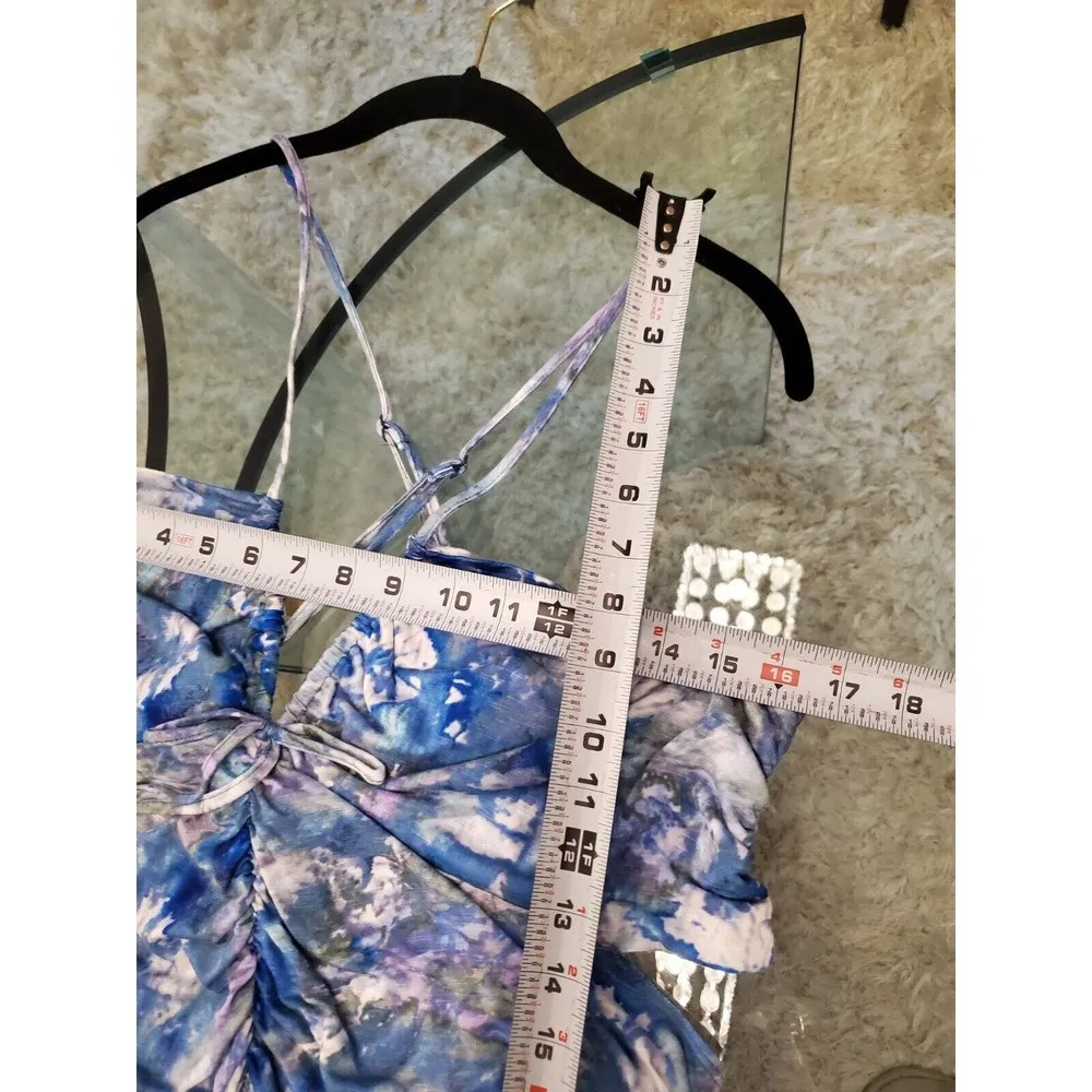 Sofia Flynn Blue Tie Dye Rayon Sweetheart Neck Sleeveless Long Maxi Dress XXL - Image 12