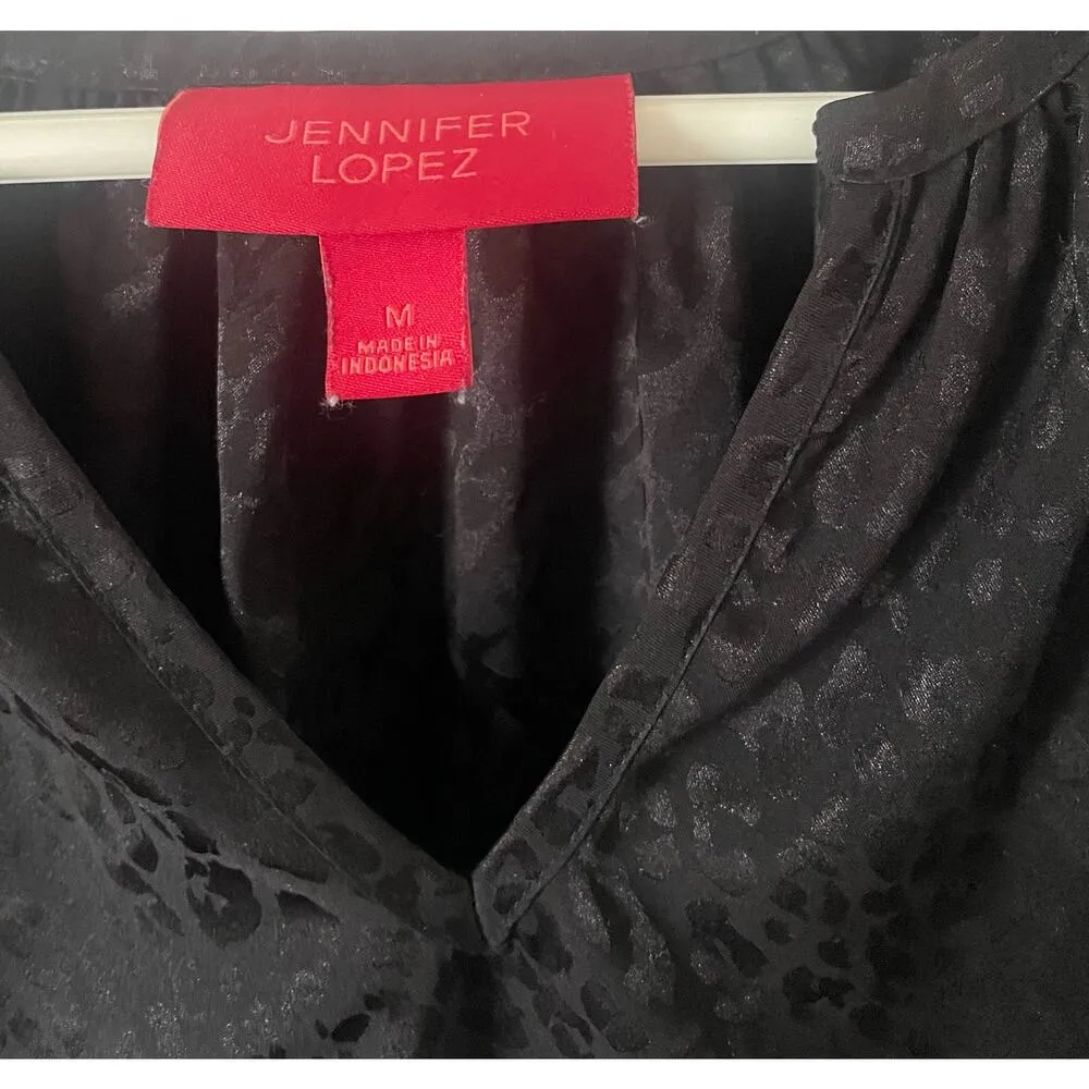 Jennifer Lopez Black Shimmery PeekABoo L/Sleeve top, Size M, $24, B53 - Image 2