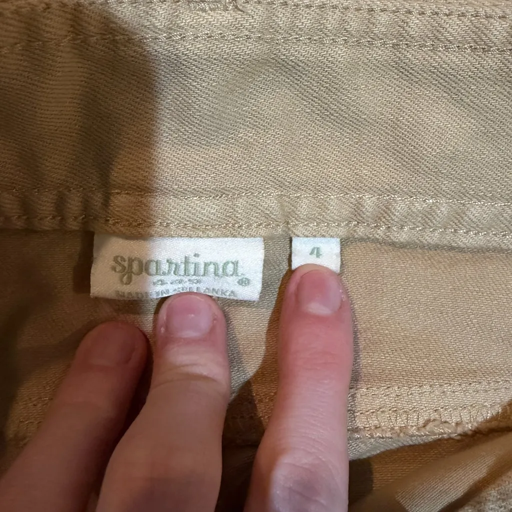 Spartina 449 Howell Wide Leg Crop Jeans Pants Khaki - Image 4