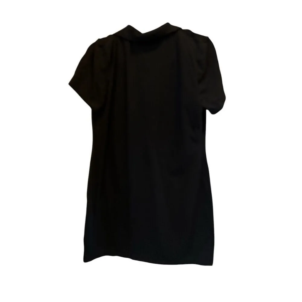 Michael Kors‎ Women's Black Polo Shirt L Short Sleeve Casual Zipper Top - Image 3