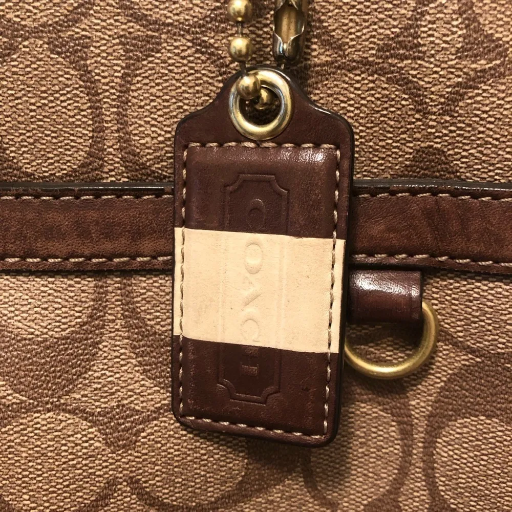 Signature Coated Heritage 12358 Stripe Tote Shopper Shoulder Handbag 12X11 - Image 10