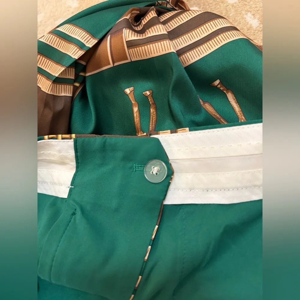 Pearl by lela rose NWT green equestrian twill wide leg pants women’s size 12 - Image 6