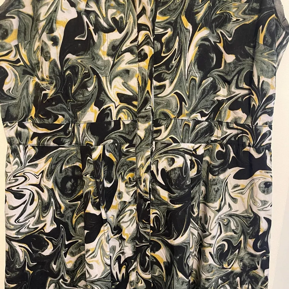 Simply Vera Vera Wang Green Swirl Sleeveless Dress Size L - Image 2