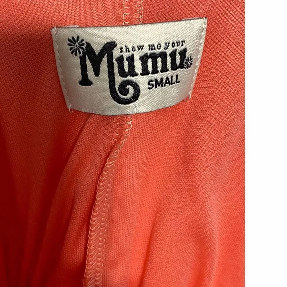 Show Me‎ Your Mumu Kendall Maxi Bridesmaid Wedding Formal Dress SMYM Coral Small - Image 3