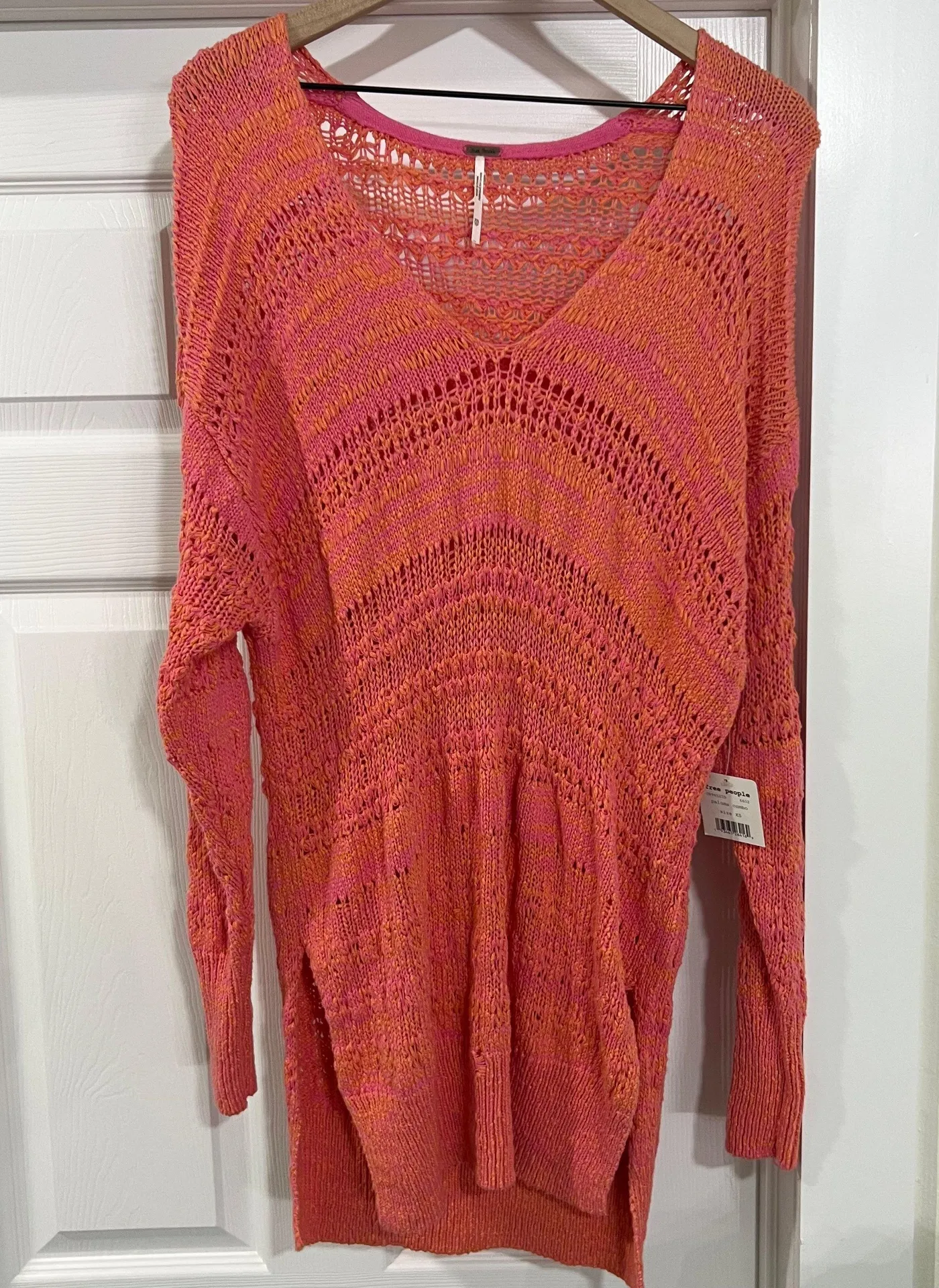 Free People Womens Hot Tropics V Neck Sweater Pullover Long Sleeve XS - Image 11