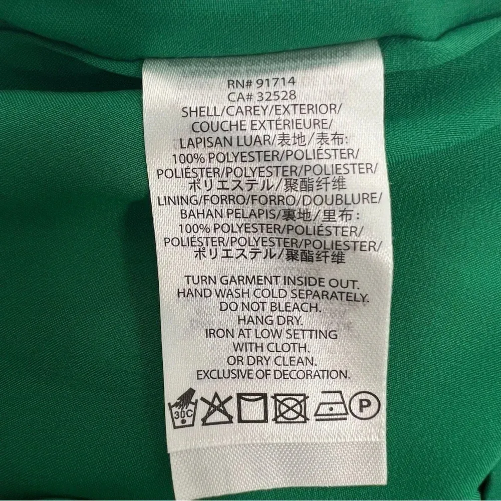 ARMANI EXCHANGE One Shoulder Jumpsuit Kelly Green Satin Silky Summer Size 0 - Image 8