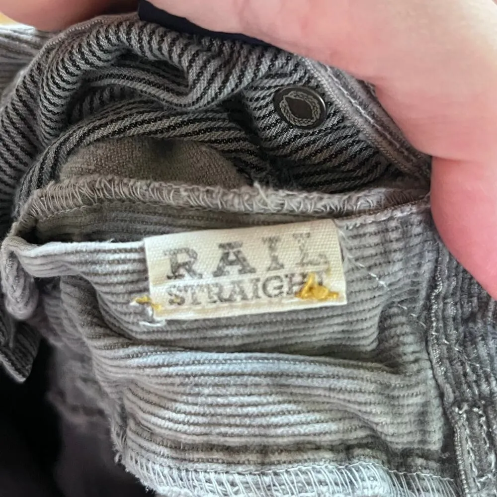 Madewell Rail Straight Grey Corduroy Jeans Size 27 X 30 - Image 8