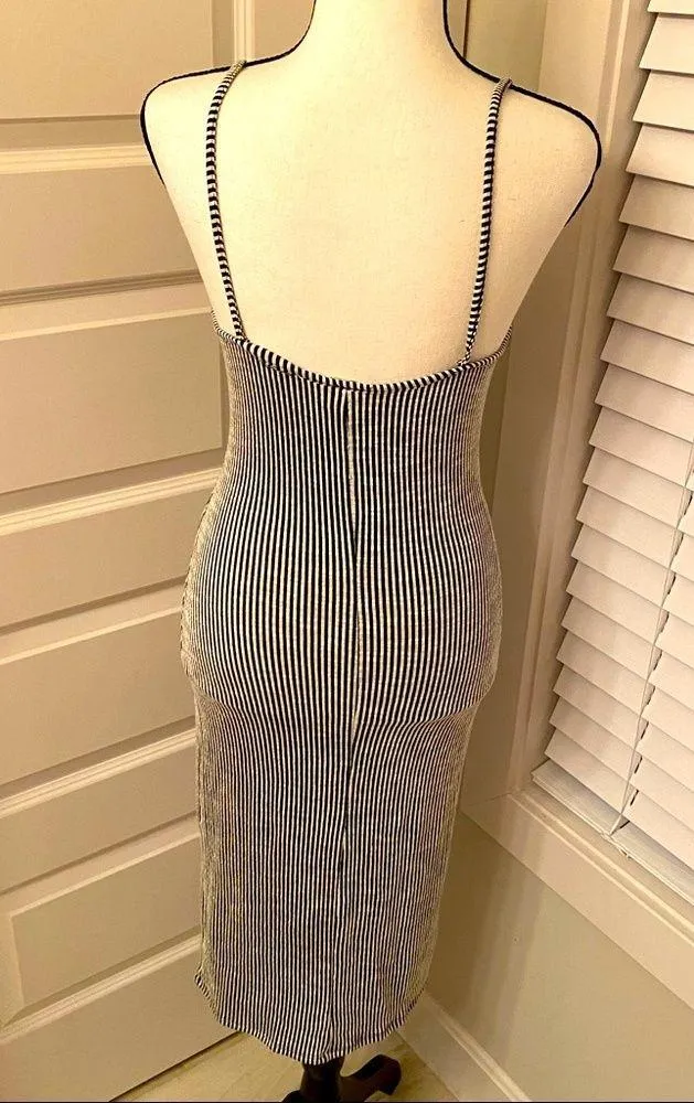 Caution to the wind|| Sexy fun black/white striped spaghetti strap dress - Image 5