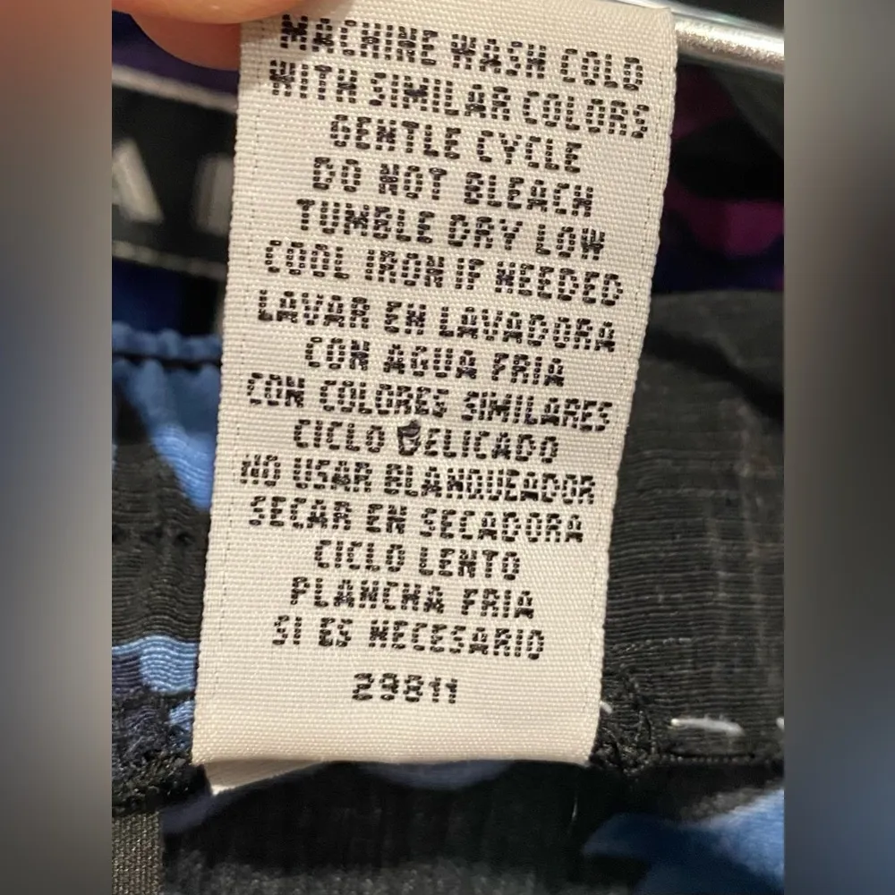 VTG 80s 90s Sag Harbor Black & Blue Tropical Floral Knee-Length Skirt - Image 11