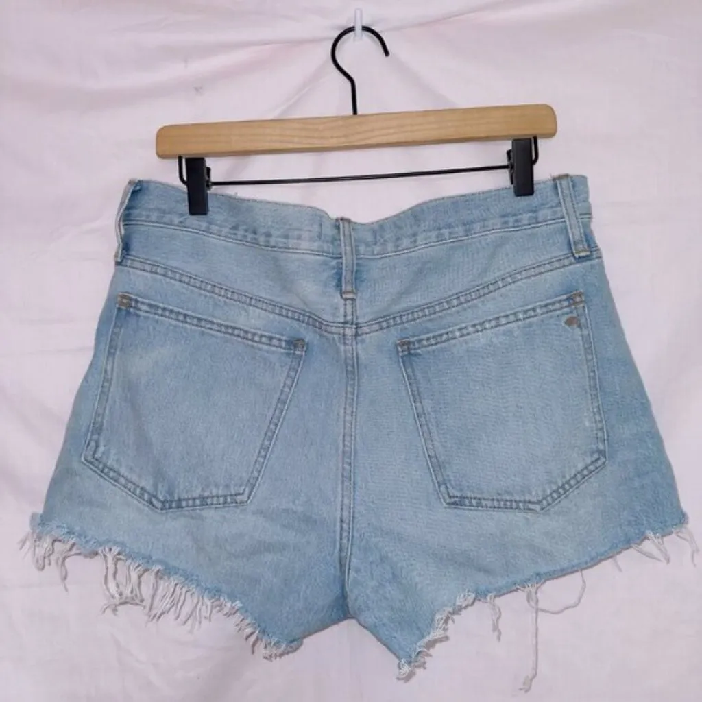 Madewell Light Wash High Waisted Button Fly Relaxed Fit Denim Shorts size 28 - Image 8
