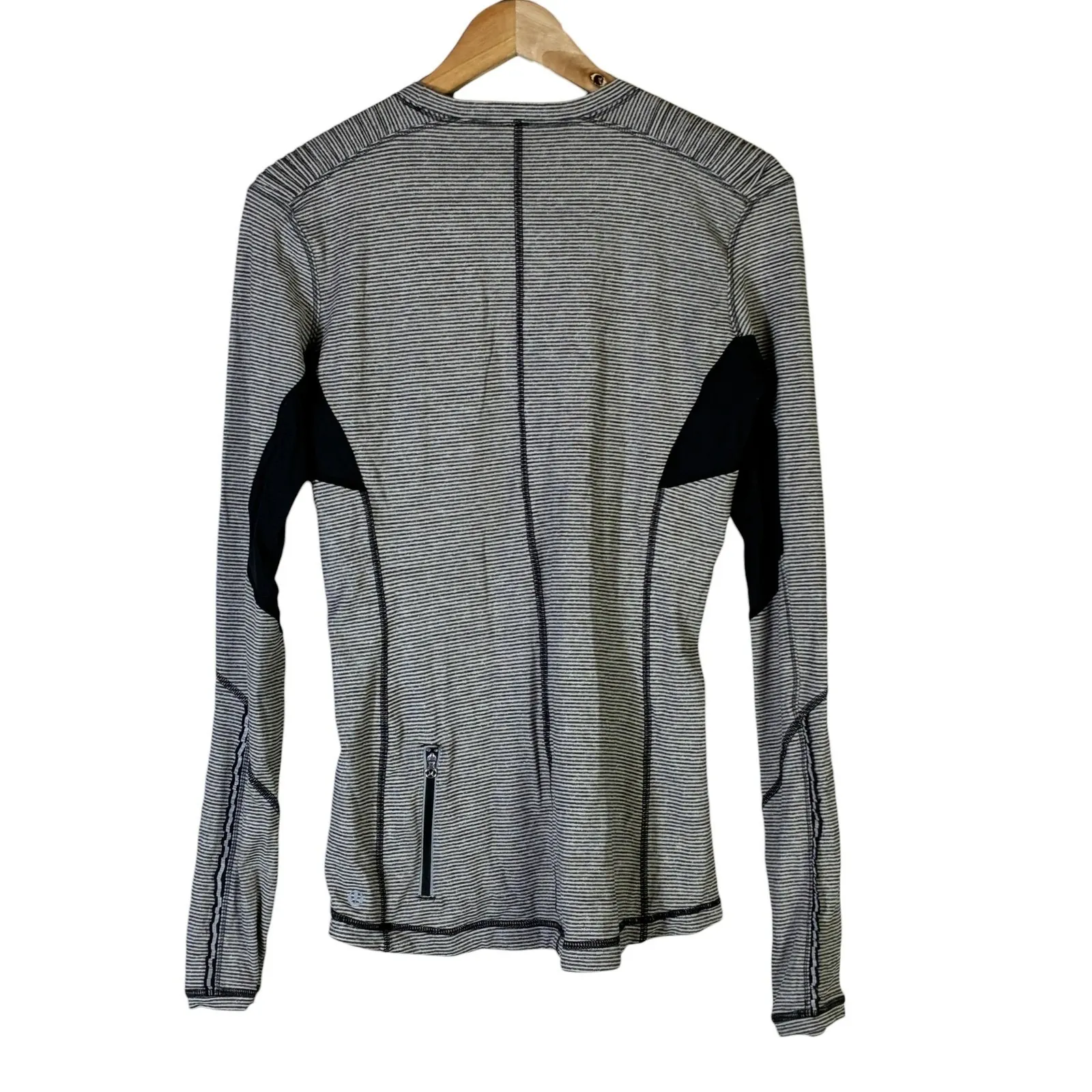 Lululemon Star Runner Long Sleeve Top Womens 10 Tan Striped Athleisure Fitness - Image 7
