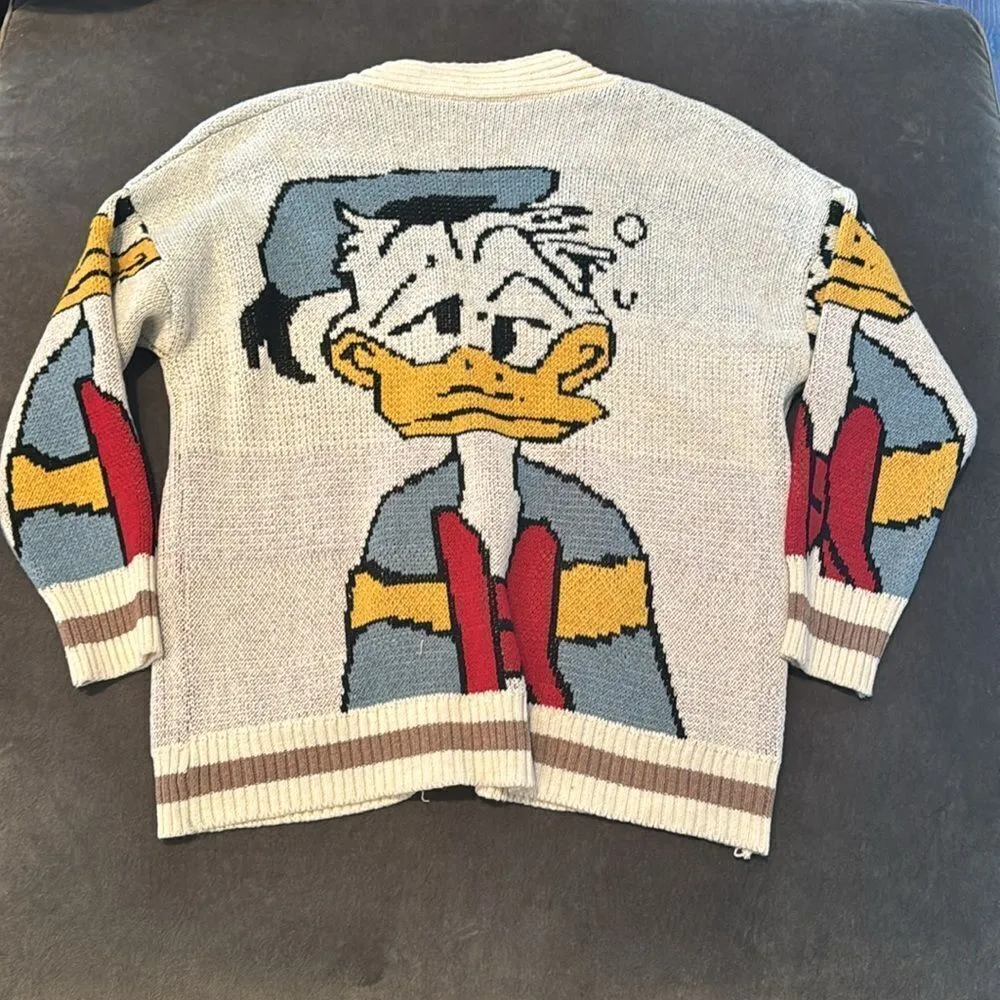 Women’s Donald Duck Knit Cardigan Sweater Front Pockets Size M NWOT Size M - Image 7