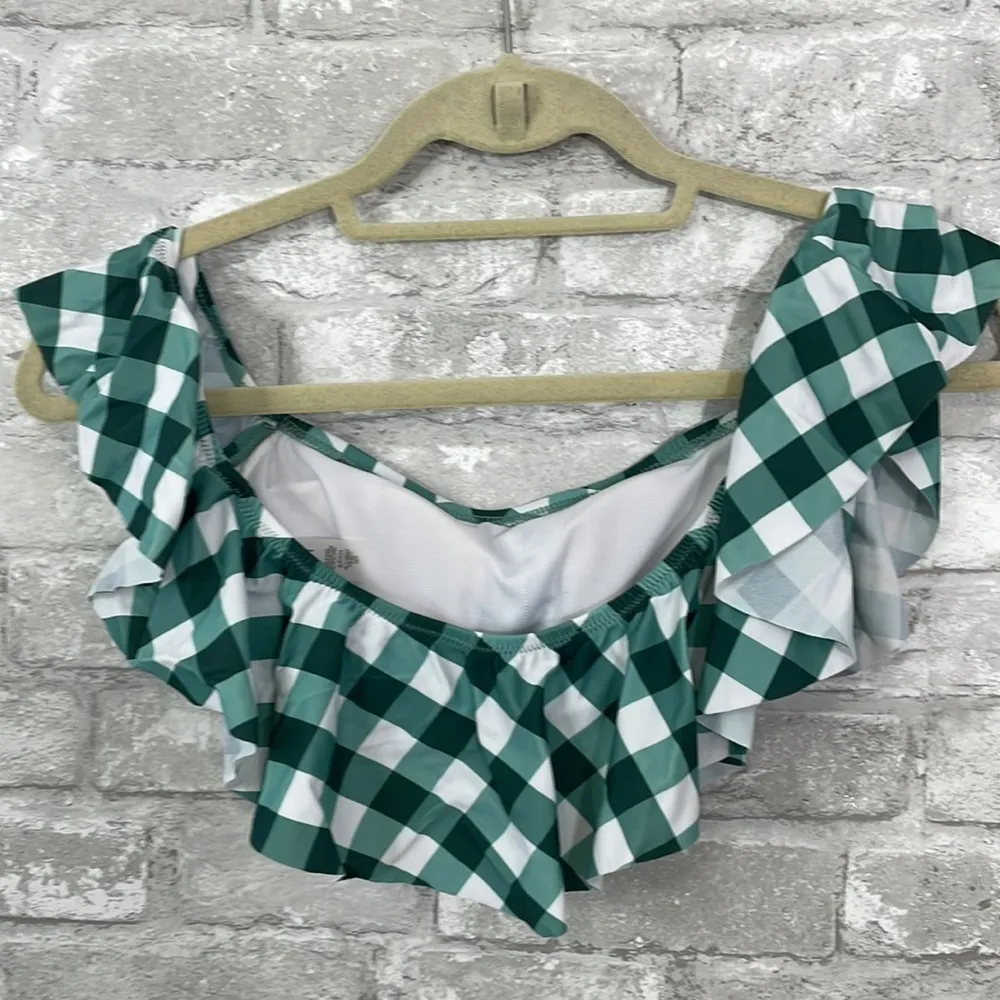 Altar’d State Swim Green Checked Bikini Top - Image 2