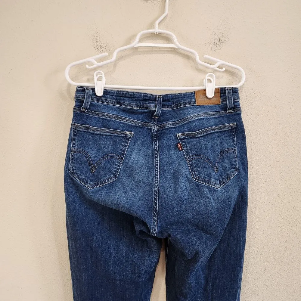 Levi Strauss Curvy #529 Skinny Leg Jeans Dark Blue Denim Mid Rise Size 12 - Image 3