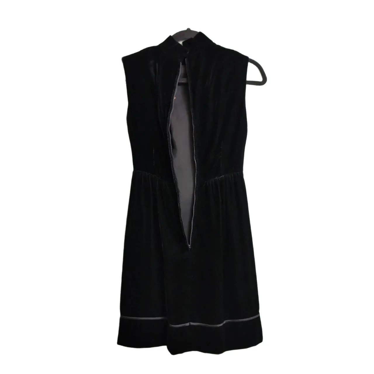 Gay Gibson Black Velvet Mock Neck Corset Lacing Sleeveless Dress Witchy S (est.) - Image 6
