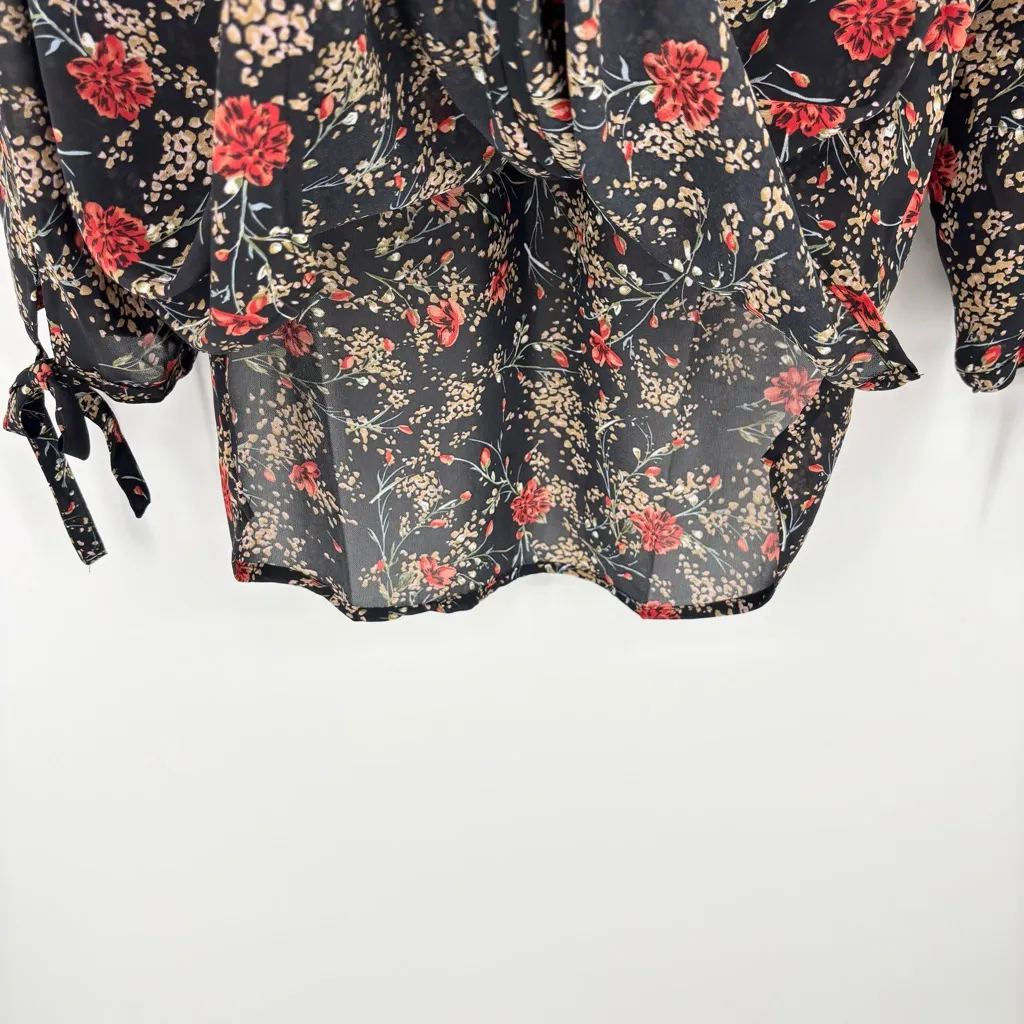 Monday Fun Amiyah Tie Sleeve Blouse Size Small Black NWT - Image 7