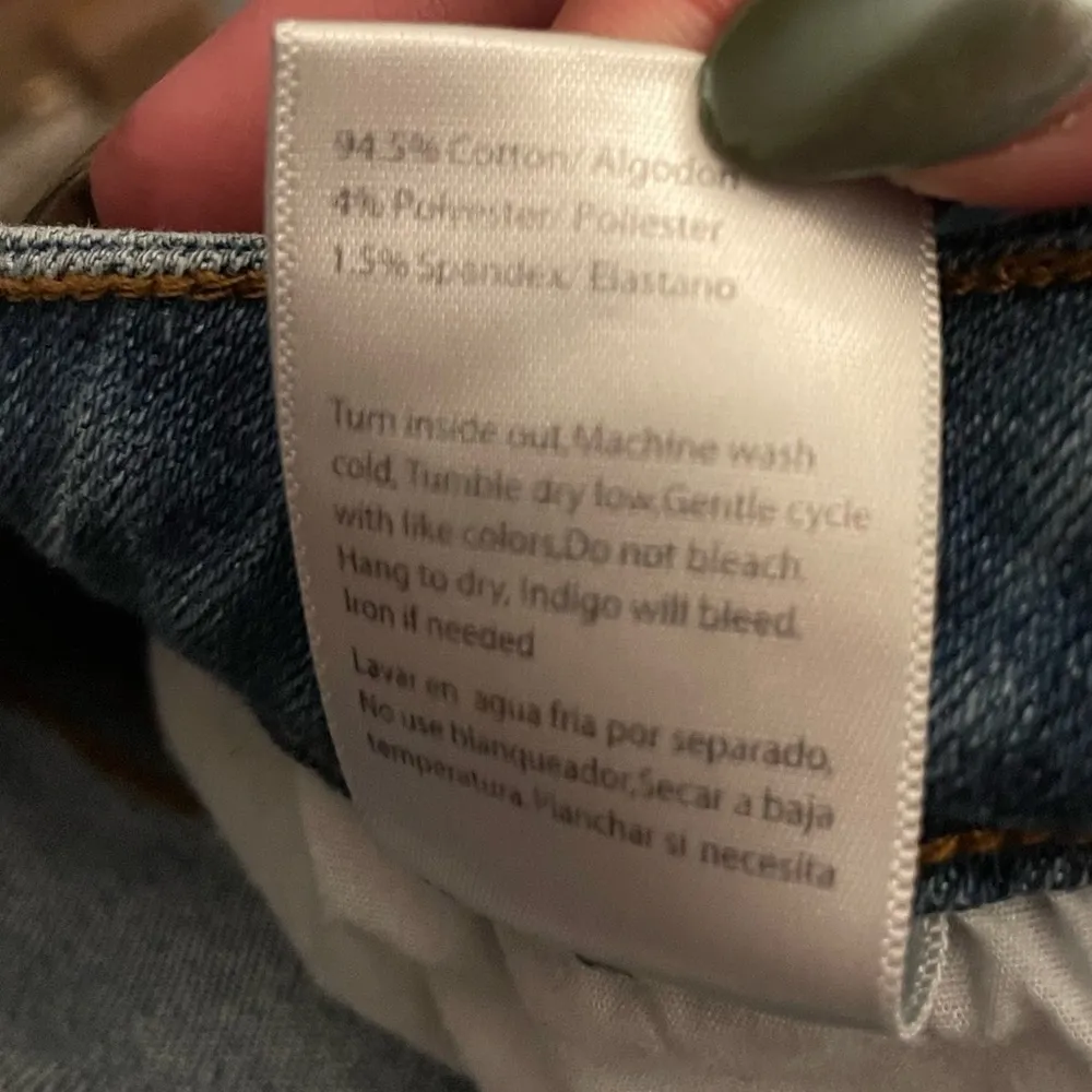 RISEN Jeans Distressed Two Tone Denim Straight Women Size 3 Boho Stretch Edgy - Image 11