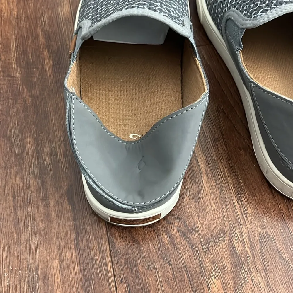 Olukai Pehuea Pa’i slip on shoes Gray Size 9 - Image 4