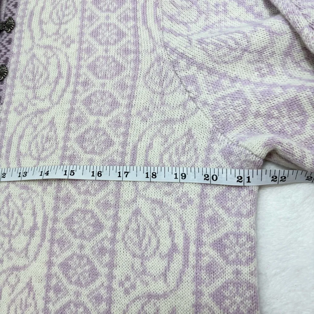 Preswick & Moore Vintage Lavender and Cream Knit Sweater Size L - Image 7