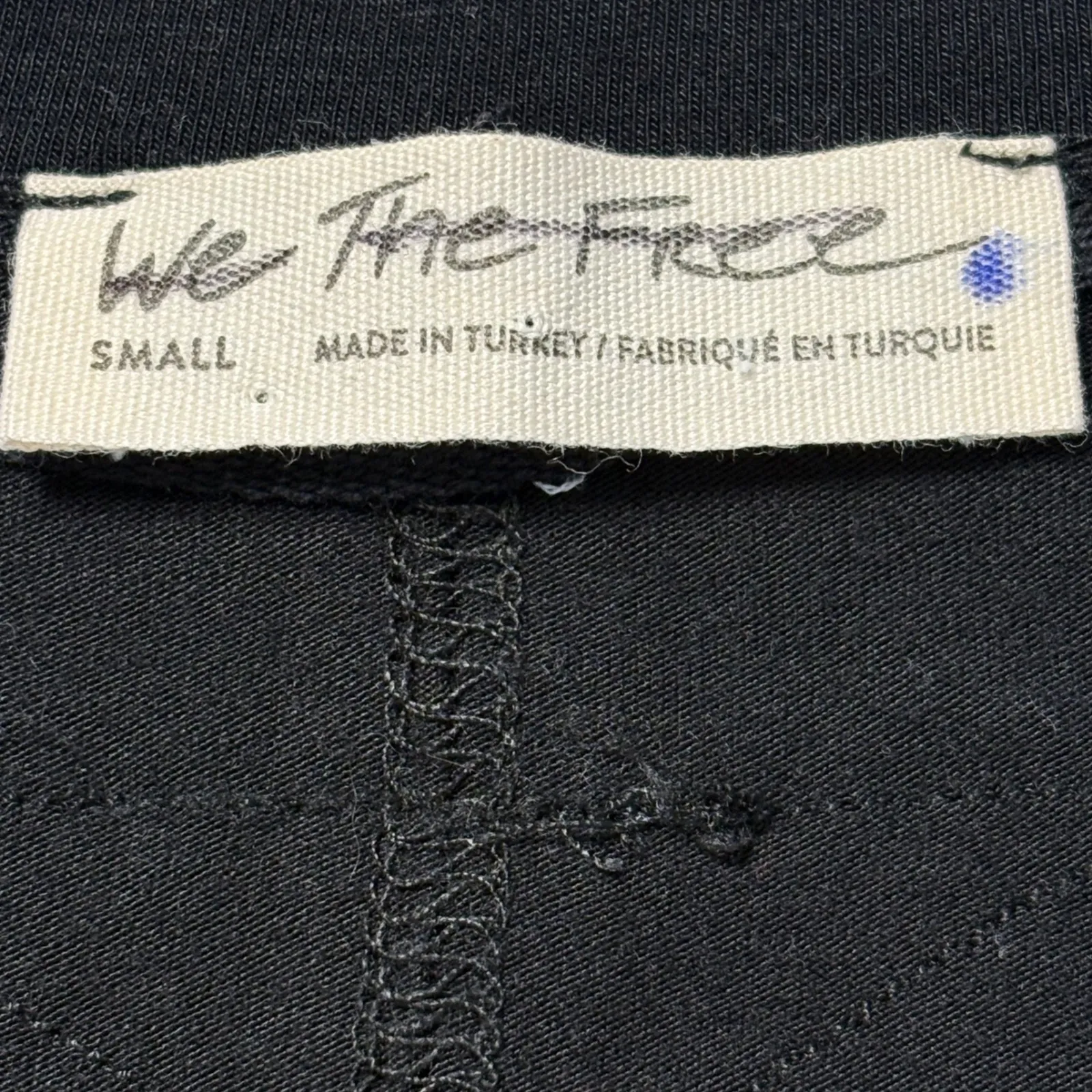 We The Free Free People Black Deep V-Neck Long Sleeve Top Women SM Soft Stretchy - Image 4