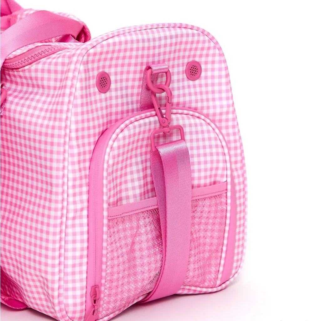 BUFFBUNNY Ultimate Pocket Duffel Bag pink gingham - Image 8