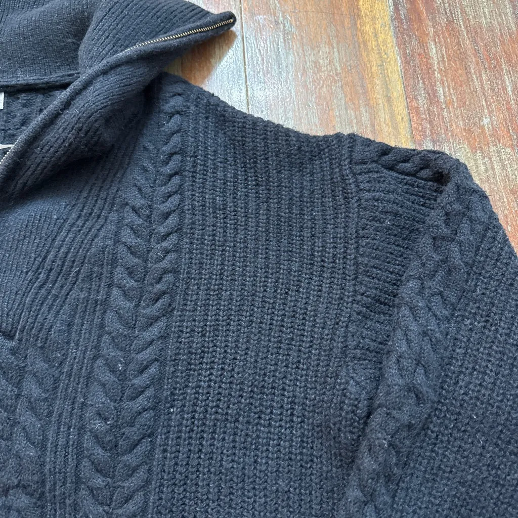 Women's Nili Lotan (for Target) Black Cable Knit Quarter - Image 5