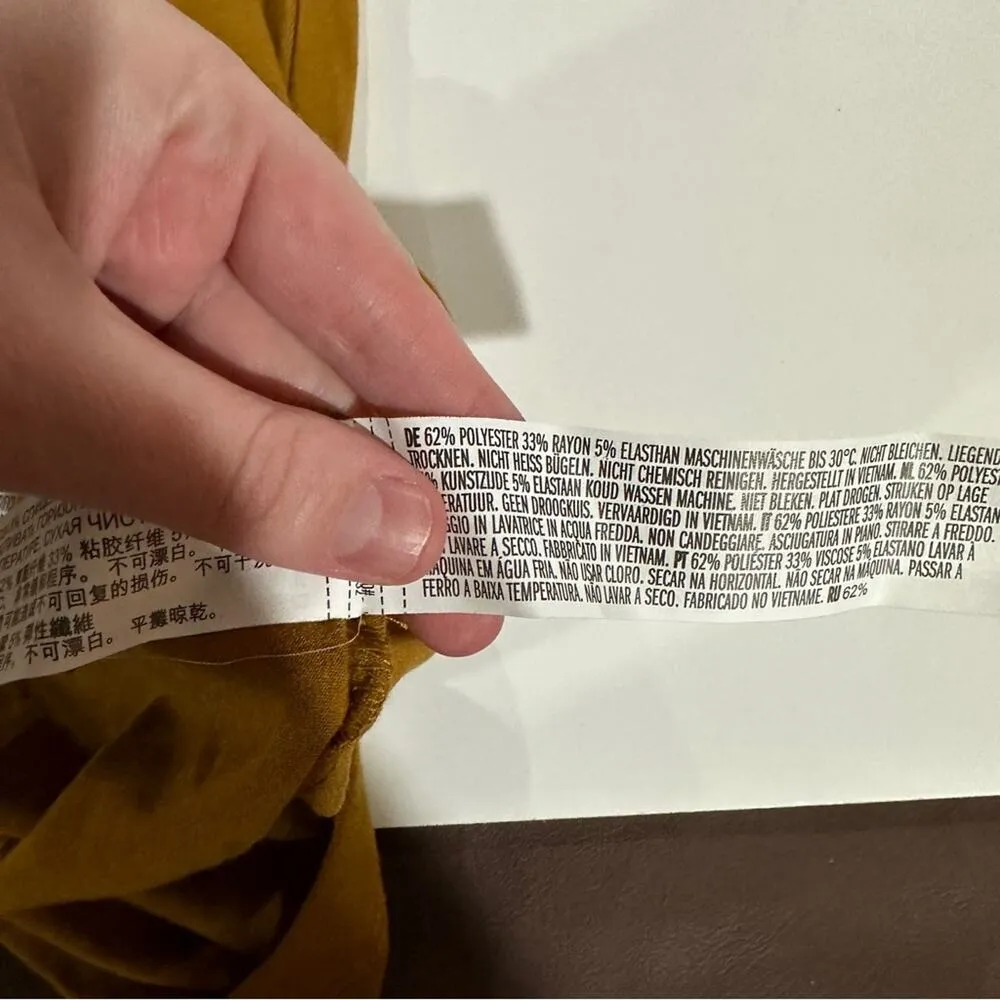 Forever 21 Sunset Gold‎ Long Sleeve V Neck Dress Size S - Image 6