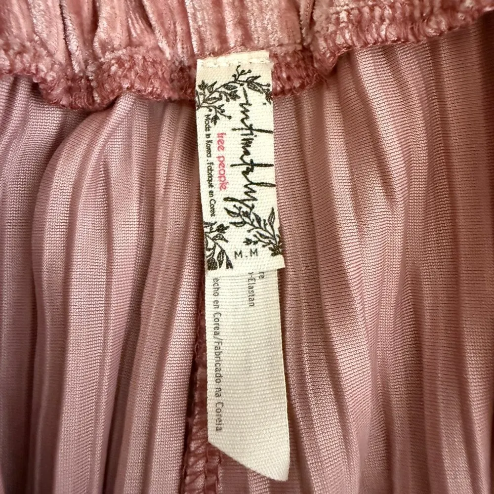 Free People Intimately FP Ribbed Velvet Sleep Shorts Women's Medium Pink Cozy - Image 8