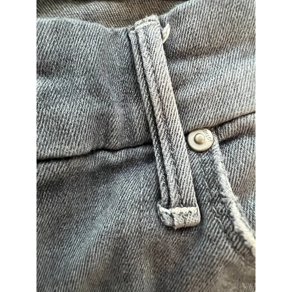 Mother Womens Grey Distressed Skinny Jeans With Raw Hem Denim Pants Size 28 Gray - Image 5