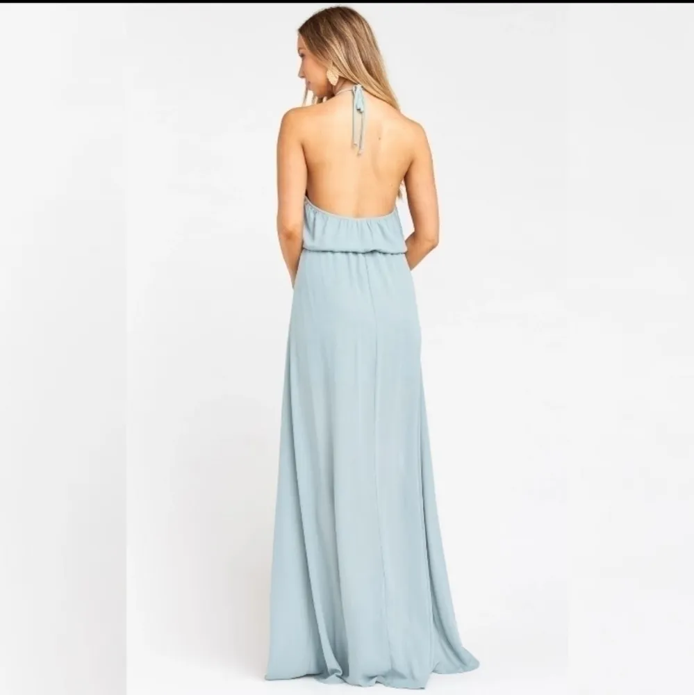 Anthropologie Show Me Your Mumu Heather Halter Dress in Silver Sage Crisp - Image 11