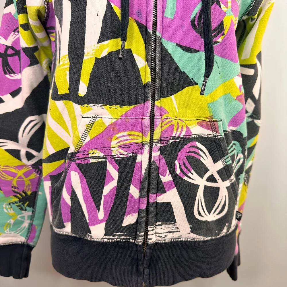 TNA Graphic Graffiti Zip Up Hoodie Sweatshirt Size Small - Image 3