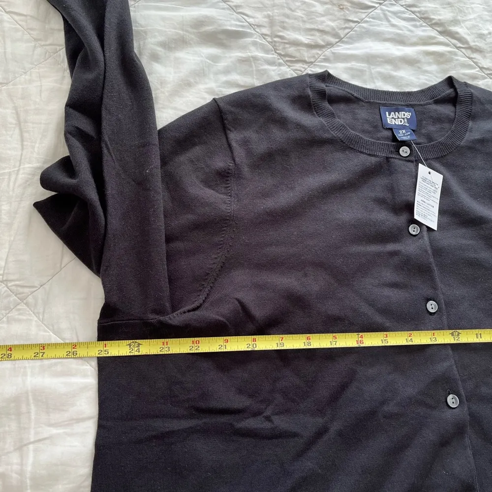 Lands' End NWT:  Black cardigan - Image 8