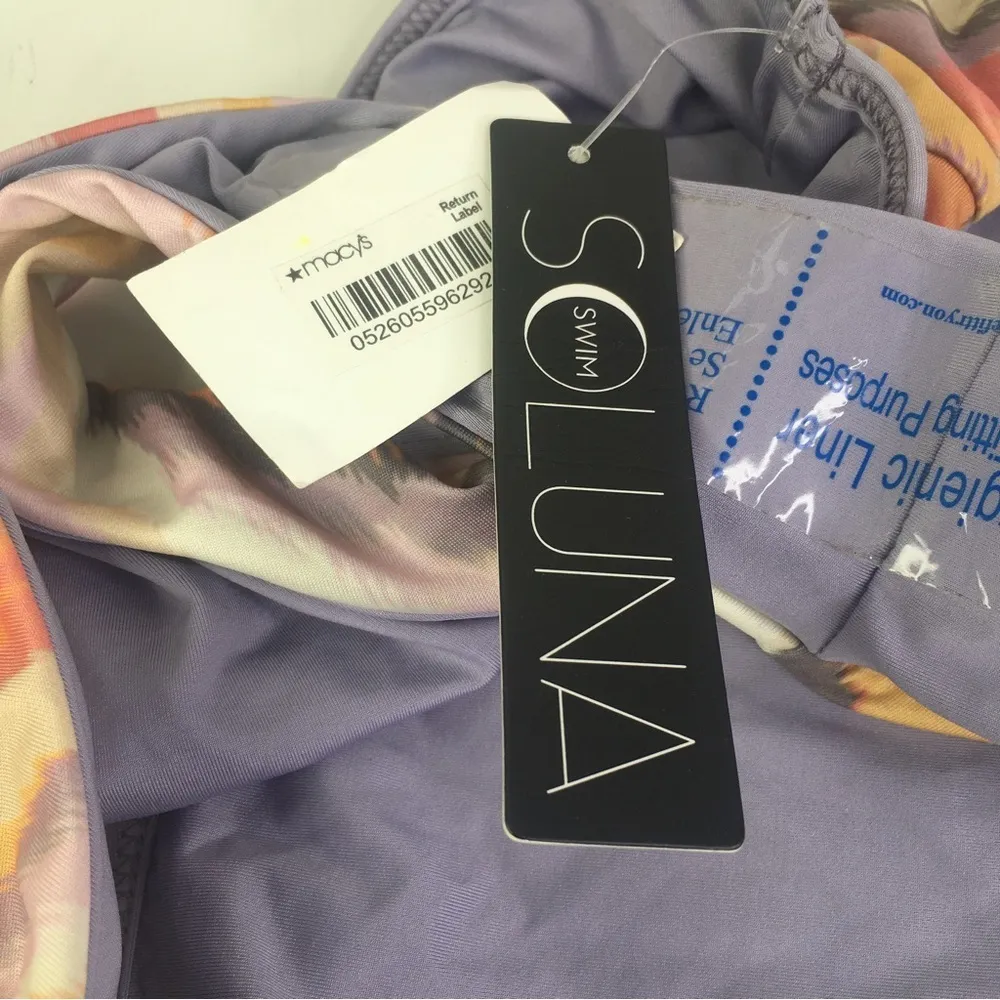 So Luna Swim Ikat high waist bikini bottom size Medium Orange - Image 4