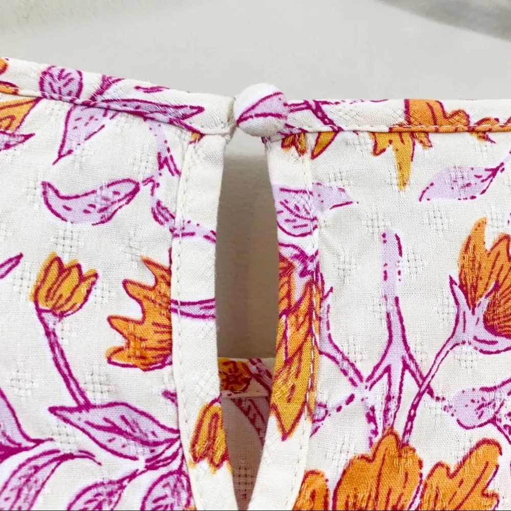 NWOT Universal Thread Floral Cream/Orange/Purple Long Sleeve Top - Image 5