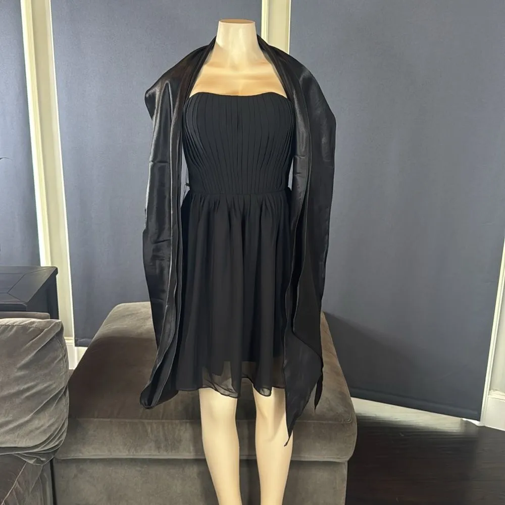 Women’s Black Strapless Short Chiffon Homecoming Party Dress Size S (4) NWT - Image 7