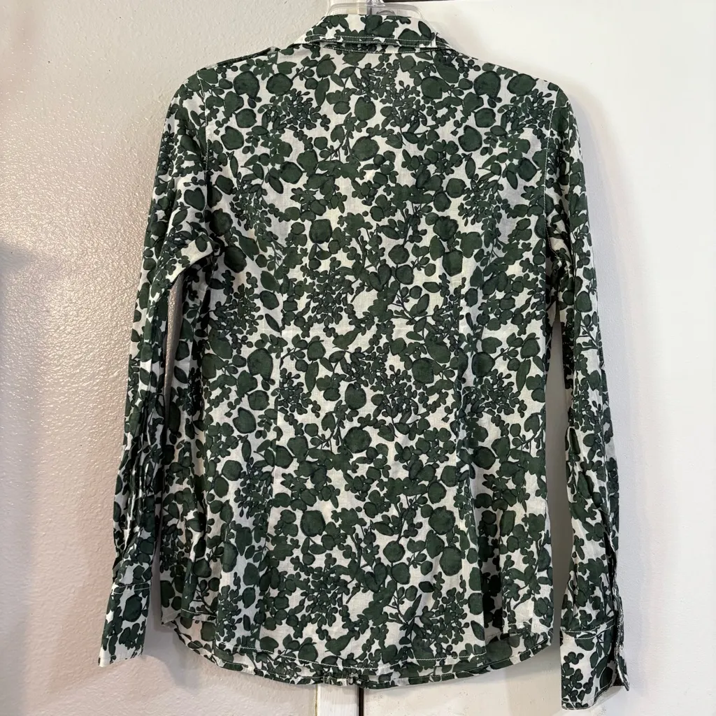 Tory Burch Vine Pattern Brigitte Blouse Vine Issy Green Button Down 2 Safari - Image 3