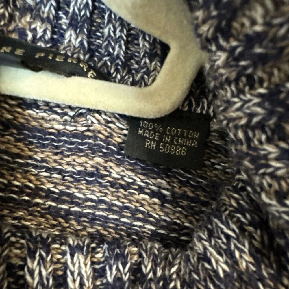 Jeanne Pierre Women's  Cable Knit Turtle Neck Pullover Sweater Size L - Image 4