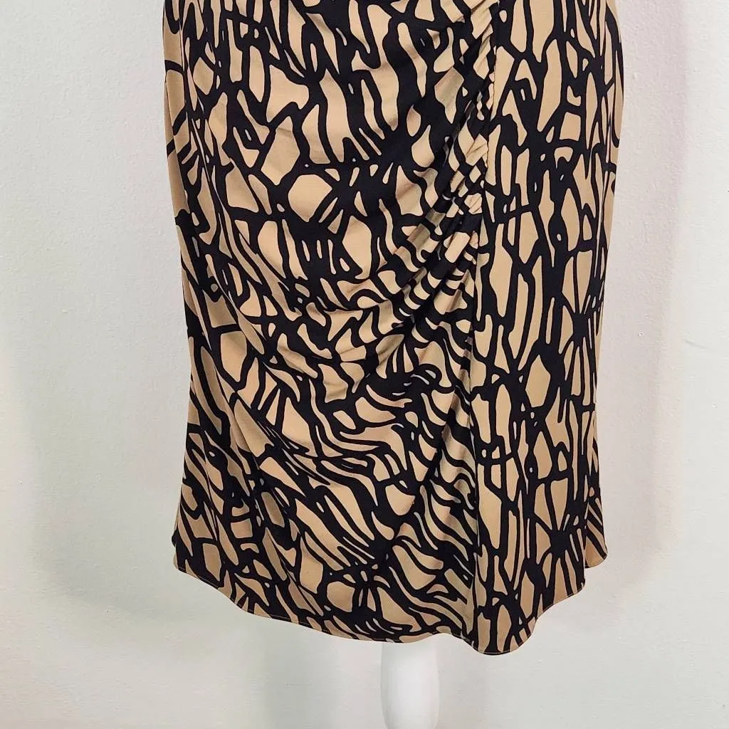 Vicky Tiel Brown and Black Sheath Dress Size Medium Wedding Guest Dress - Image 4