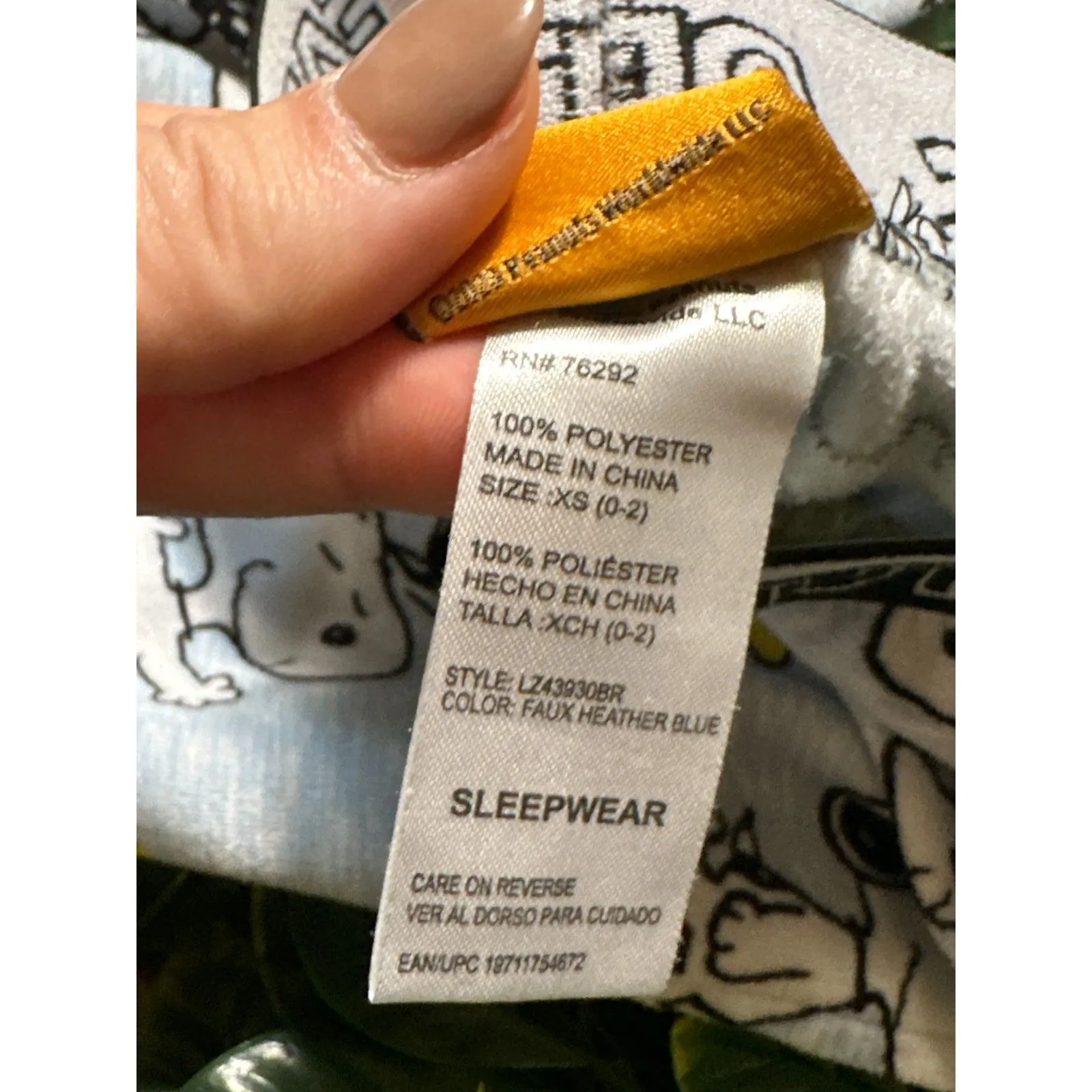PEANUTS Blue Sleepwear Pants Size XS - Image 4