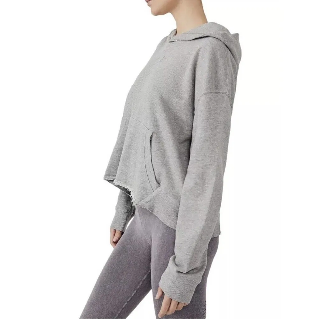 FP Movement All Sport Sweat Hoodie Grey Oversized Crop XS Free People - Image 3
