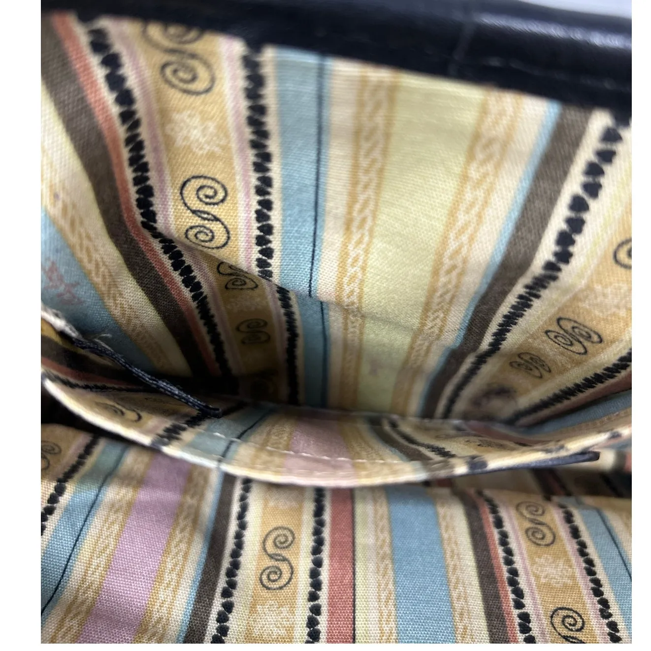 Brighton Women's Savannah Woven Black Beige‎ Rattan & Leather Shoulder Bag - Image 6