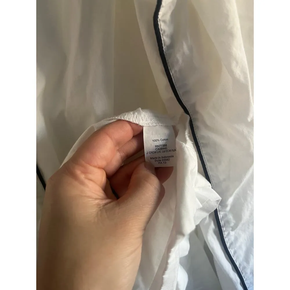 J.Crew robe white blue piping size small/medium - Image 8