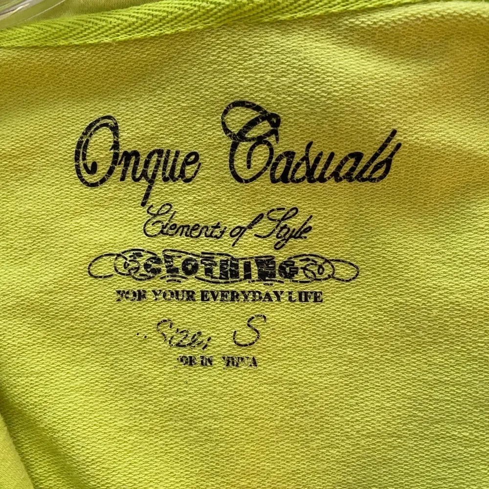 Onque Casuals Zip up Hoodie Lime Green 3/4 Sleeve S - Image 4