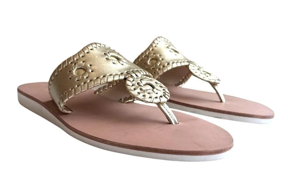 Jack Rogers Boating Jacks Flip Flop Sandals in Light Gol - Image 2