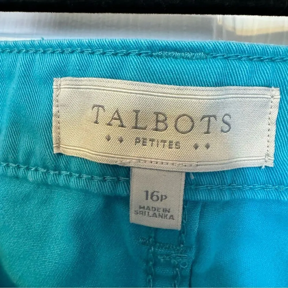 Talbots Curvy Aqua Crop Pants 16P Stretch Cotton Capri Comfort Fit - Image 5