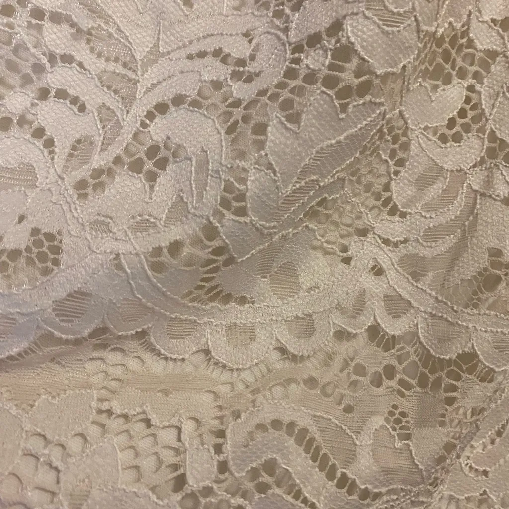 Xhilaration Womens Ivory Lace Tank Top Off Shoulder Sleeves XS Lined Bust 34” - Image 3