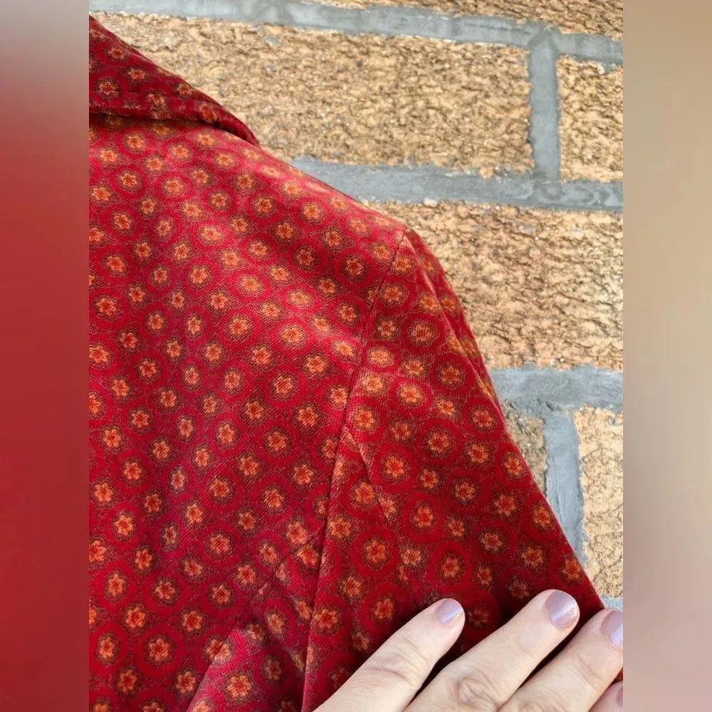 Todd Oldham Jeans 90s vintage velvet coat small Red - Image 11