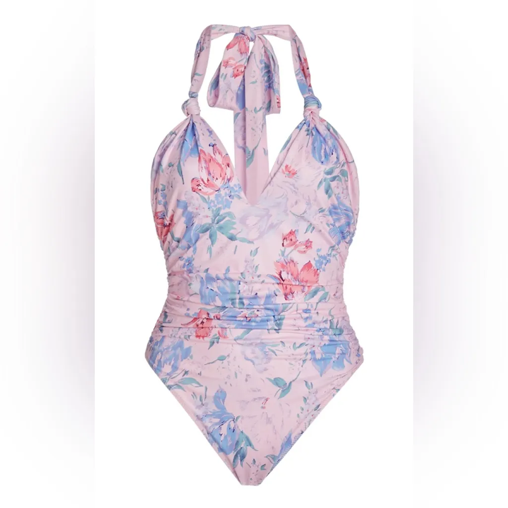 LoveShackFancy Pink Floral One Piece Swimsuit - Image 6