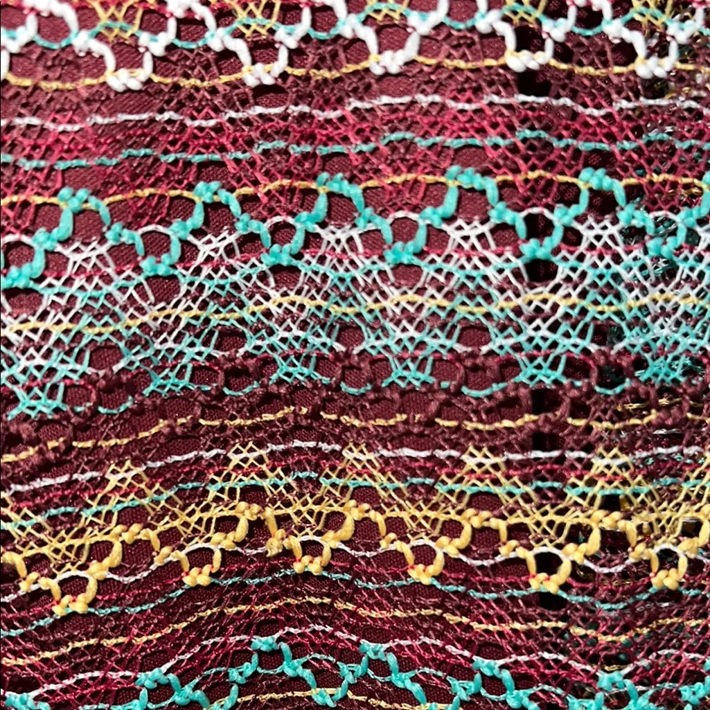 No Boundaries Colorful Knit Maxi Skirt with Tan Belt, Size S (3-5) - Image 5