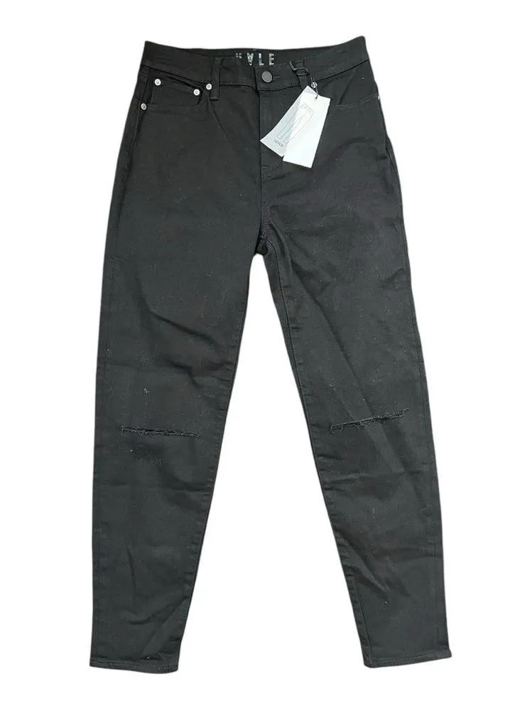 HALE Women's Joyce Sculpted High Rise
Skinny Crop Jean 28 Black Destroyed NWT - Image 4